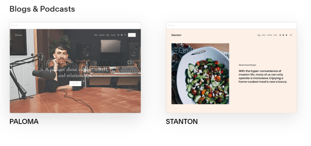 Squarespace websites
