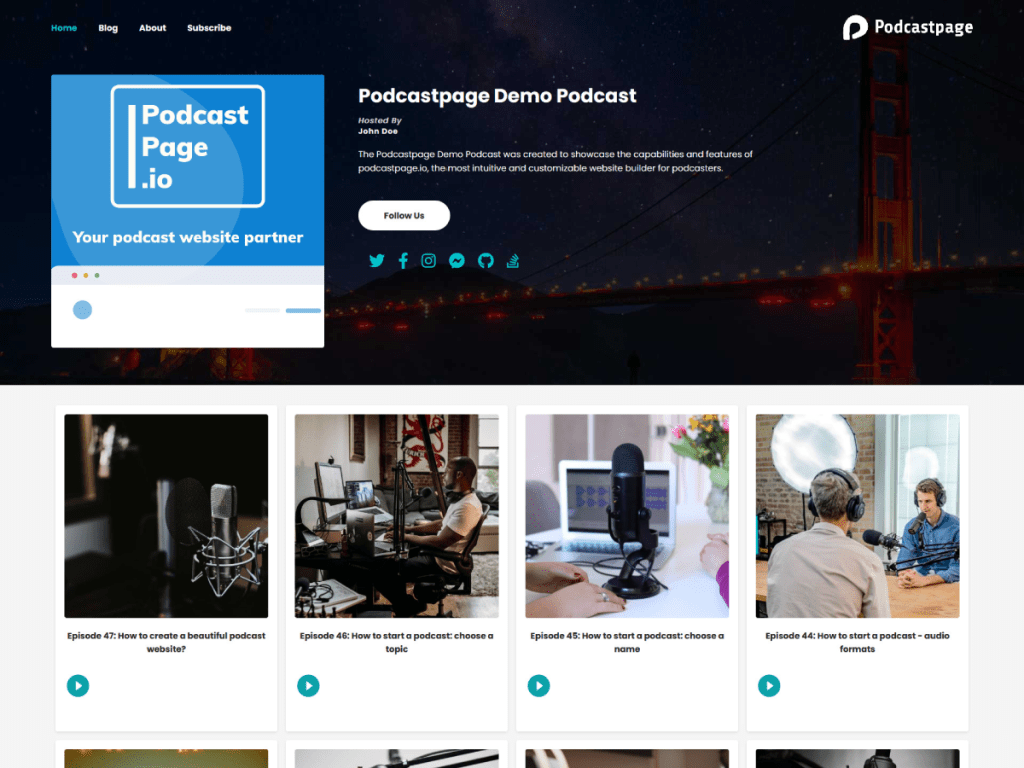 Beamly demo podcast website