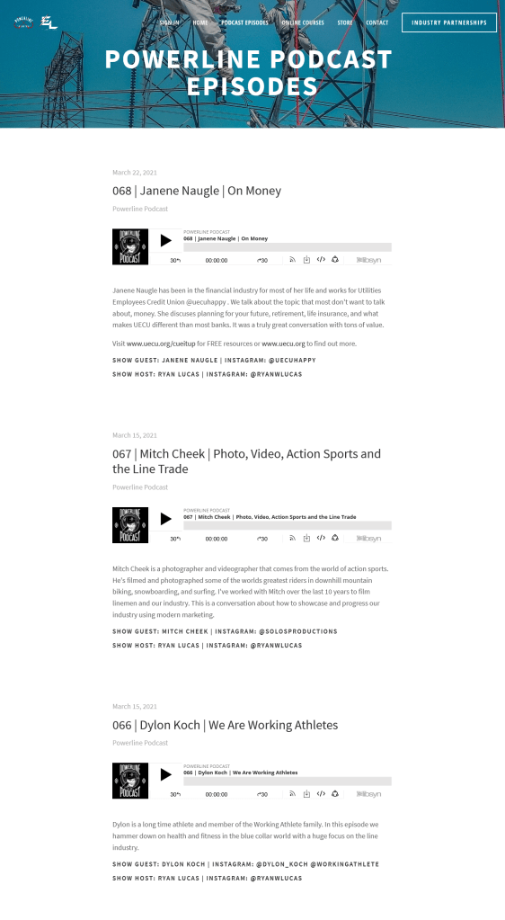 squarespace podcast website