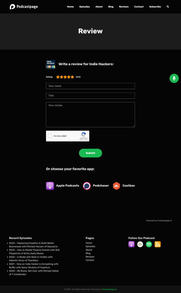podchaser submit a review