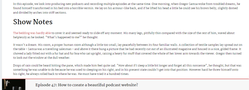 Beamly show notes field