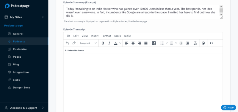 Beamly transcript field