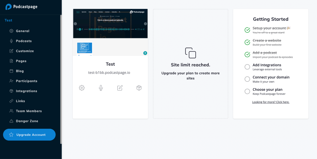 Screenshot of dashboard of Beamly.com.
