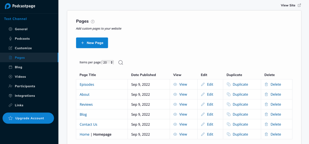 Add a new page to Beamly