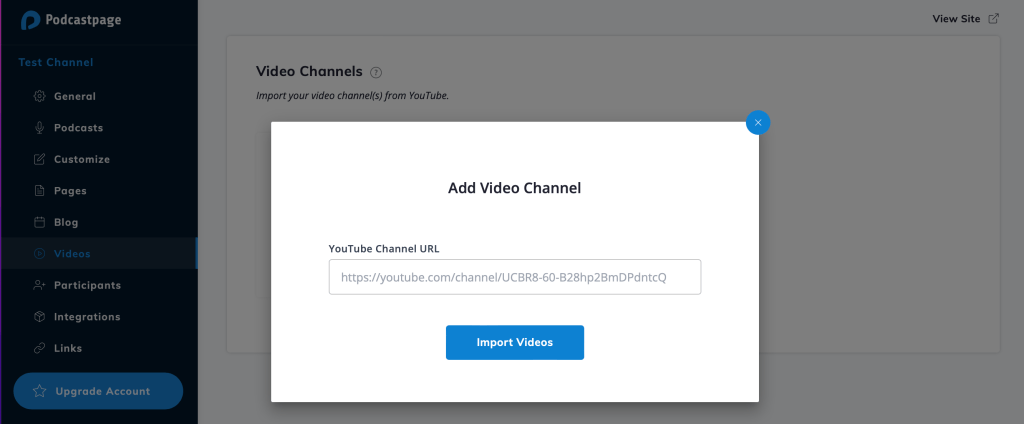 Import YouTube videos to Beamly