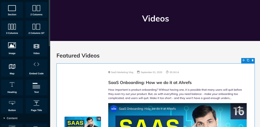 import youtube channel to website