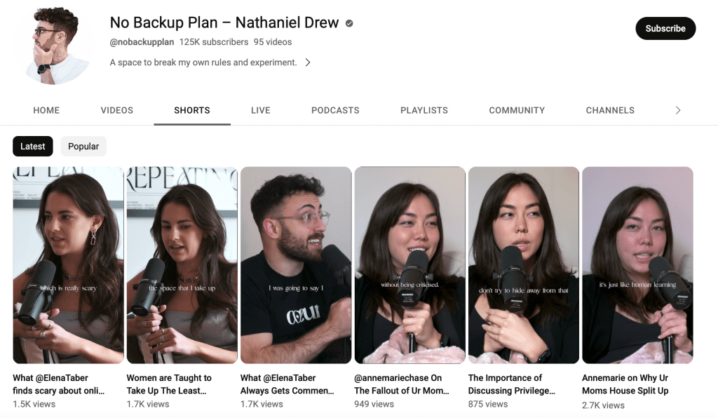 Make your video podcast clickable with YouTube Shorts