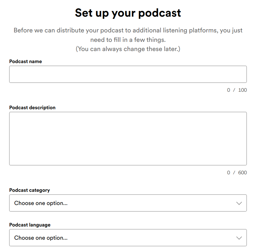 create a podcast on Spotify