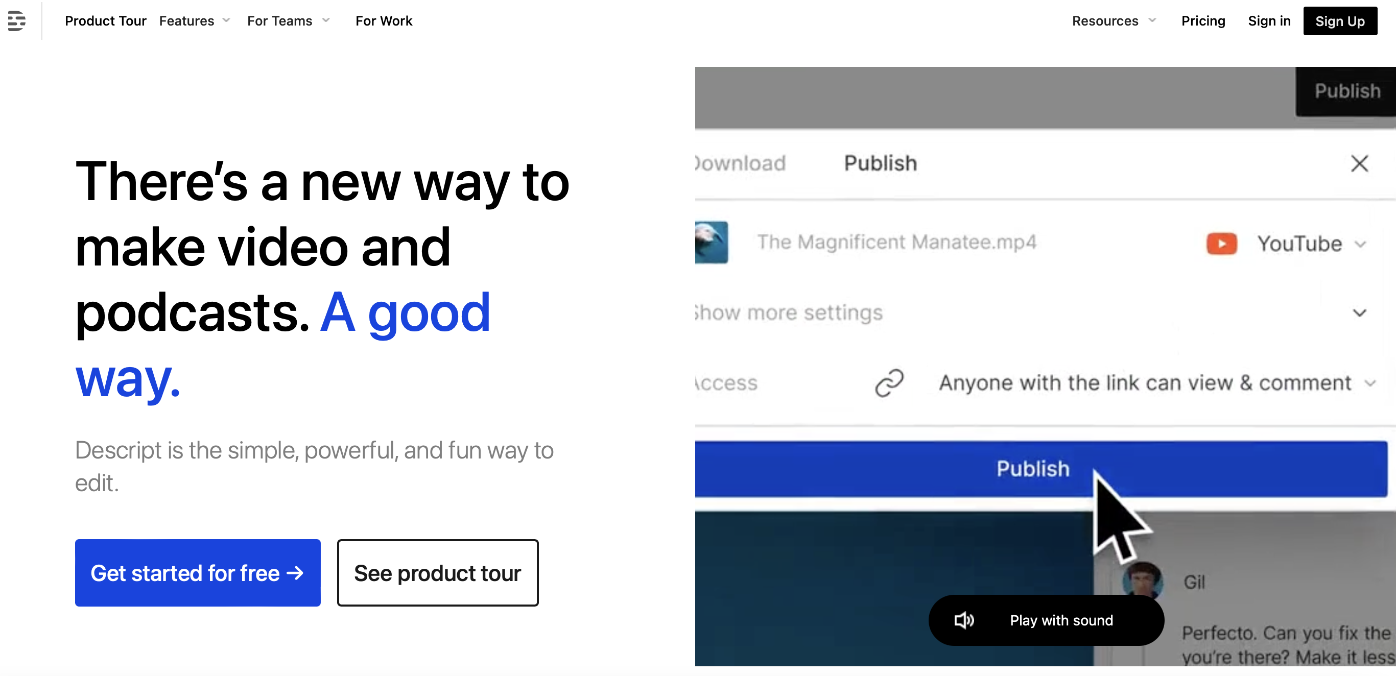 Descript is one of the best podcasting AI tools