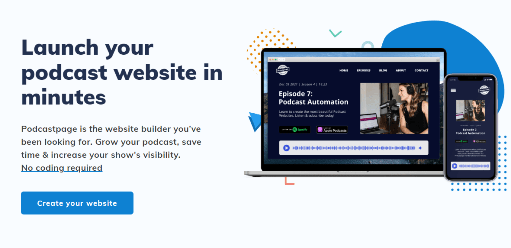 Beamly.com is a website builder you can use to create a private podcast