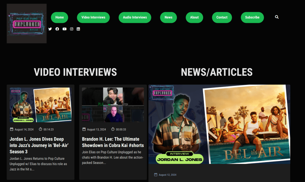 Pop Culture Unplugged Podcast Website