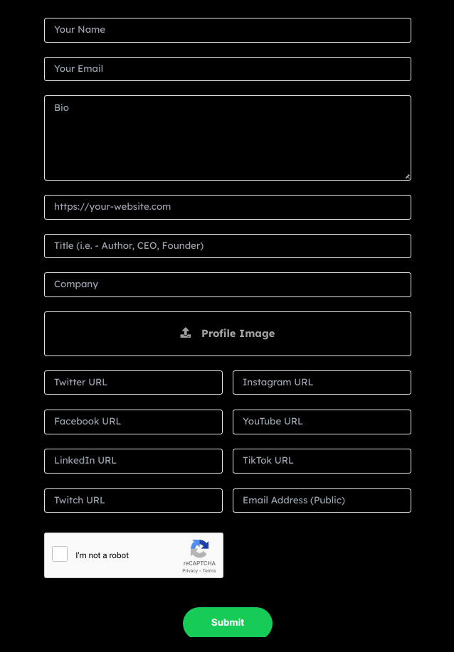 podcast guest intake form application
