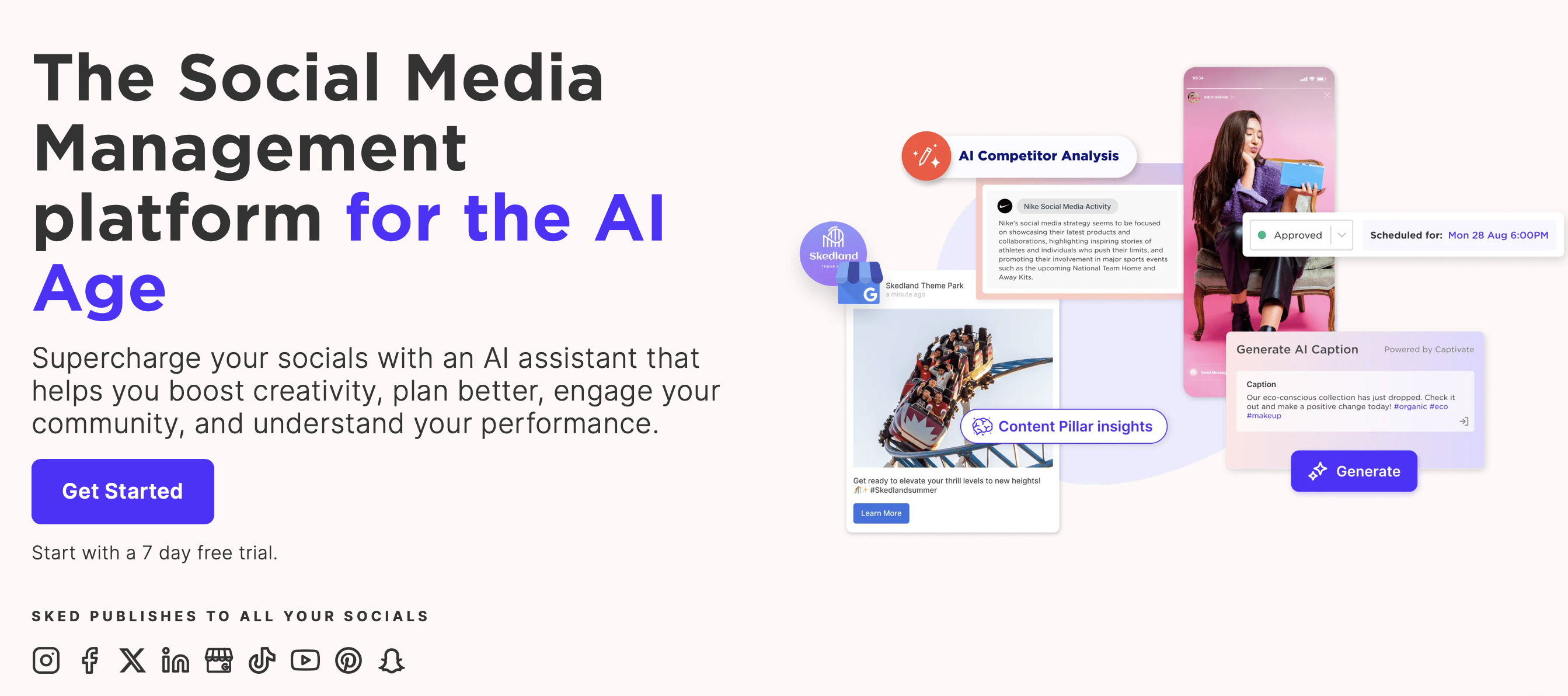 Sked Social is an excellent link in bio tool for video podcasters