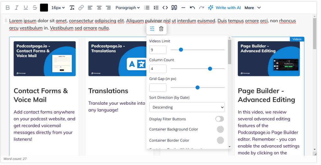 editor custom components