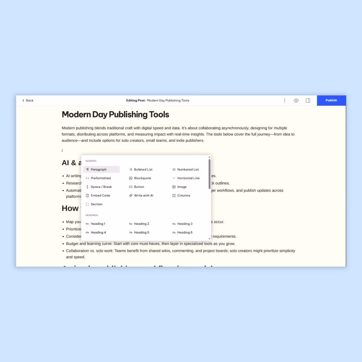 blog editor